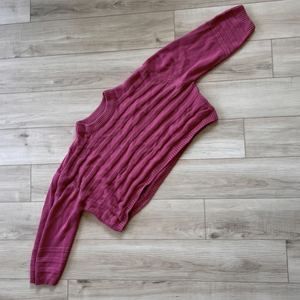 2 for $20 || Topshop Chunky Knit Crop Pink Sweater Oversize
